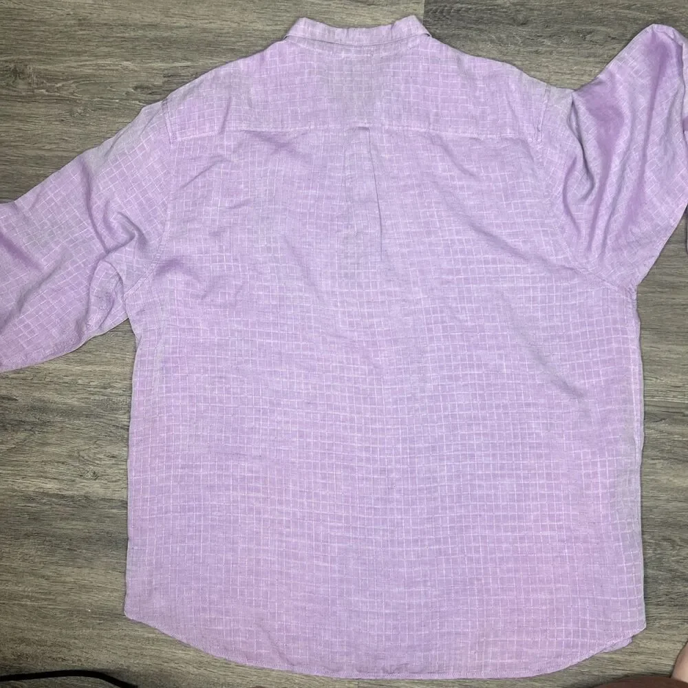 Men's Tommy Bahama Long Sleeve Purple Linen Blend Button Shirt L/S  Size 2XL TTG